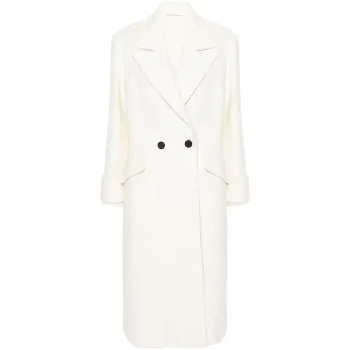 New, Allsaints Mabel Double-Breasted Tweed Coat In White Sz 12 #C4817